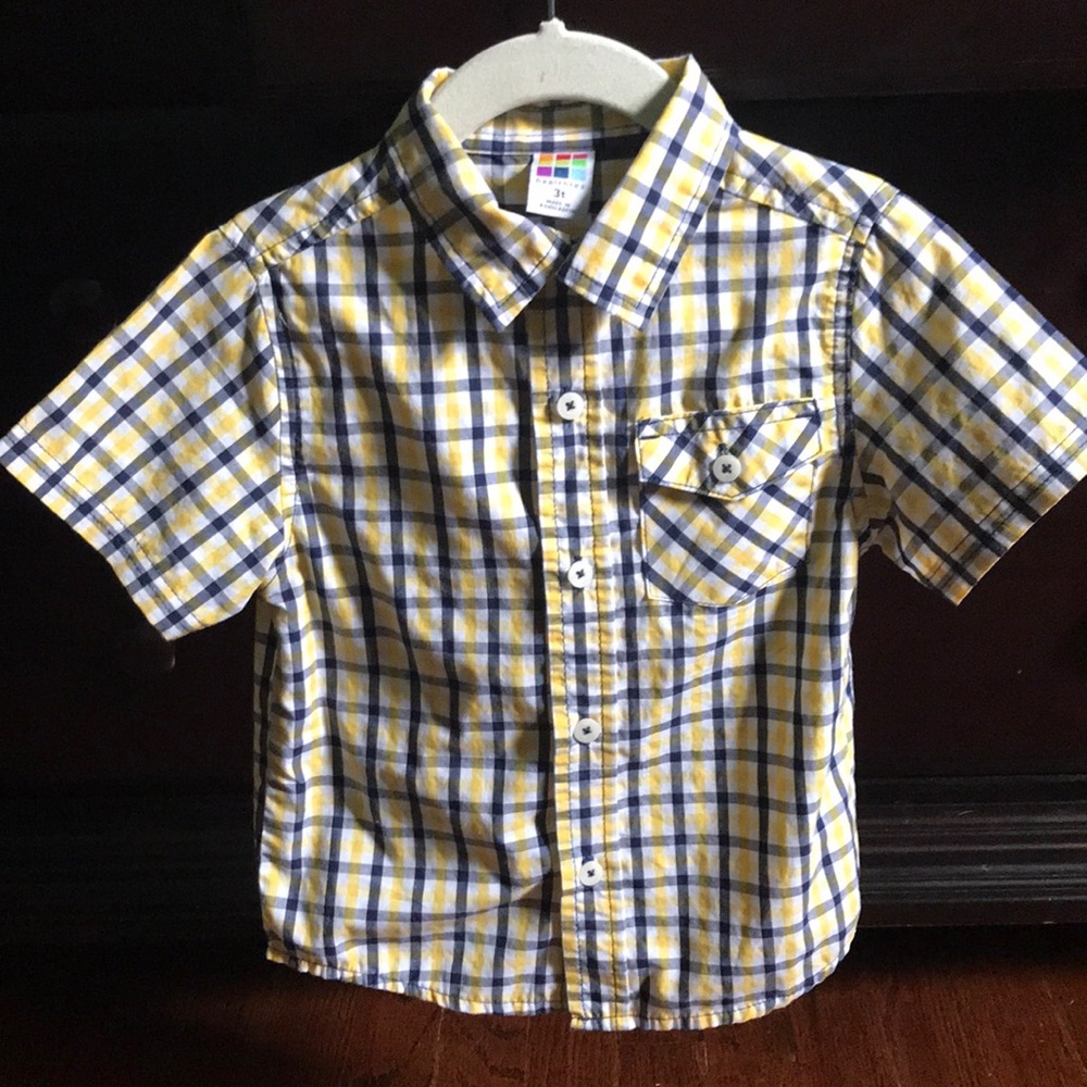 Yellow and Blue Button Down Shirt